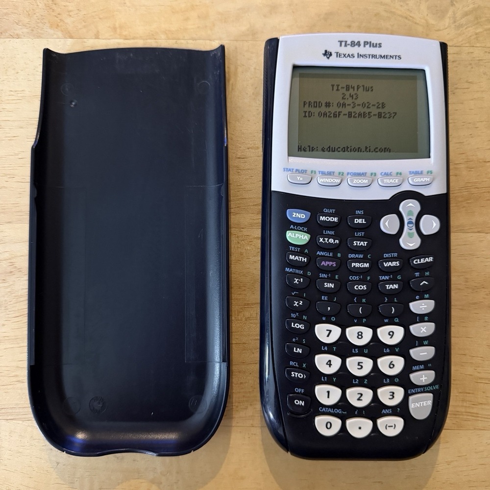 Texas Instruments TI-84 Plus Black Graphing Calculator with Cover Tested Working
